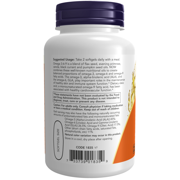 Ómega 3 6 9 NOW Foods – 100 cápsulas moles de 1000 mg – imagem 3