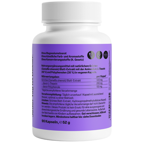 L-Teanina Forte 500mg 90 Cápsulas Zeinpharma – verso da embalagem