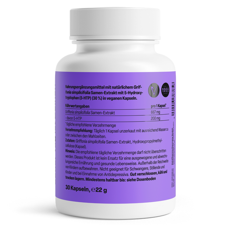 Griffonia 5-HTP 200mg 120 cápsulas Zeinpharma – verso