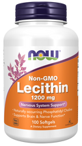 Lecitina de soja 1200 mg NOW Foods – 100 cápsulas moles