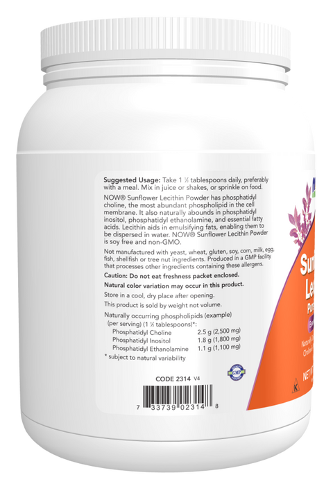 Lecitina de girassol em pó NOW Foods – 454 g – imagem 3