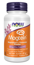 Treonato de magnésio em pó Magtein NOW Foods – 91 g