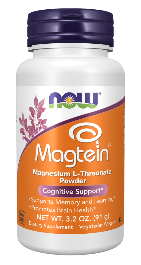 Treonato de magnésio em pó Magtein NOW Foods – 91 g
