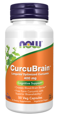 Curcumina CurcuBrain 400 mg NOW Foods – 50 cápsulas vegetais