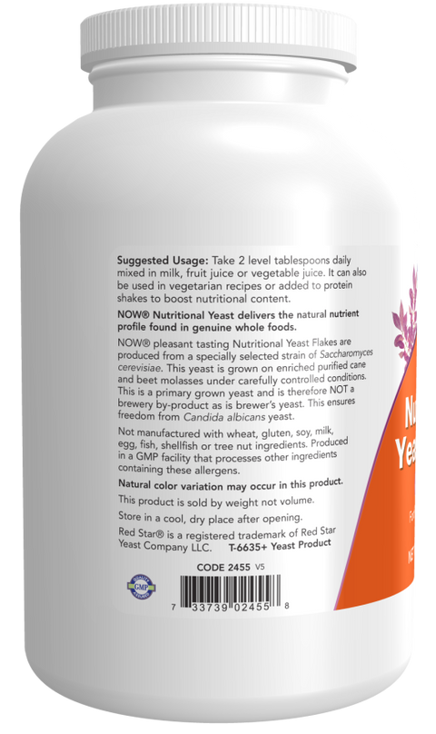Levedura nutricional em flocos NOW Foods – 284 g – imagem 3