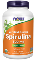 Espirulina biológica 500 mg NOW Foods – 500 comprimidos
