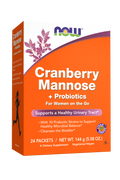 Cranberry com D-manose e probióticos NOW Foods – 24 saquetas