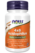 Probióticos Acidophilus 4x6 NOW Foods – 60 cápsulas vegetais