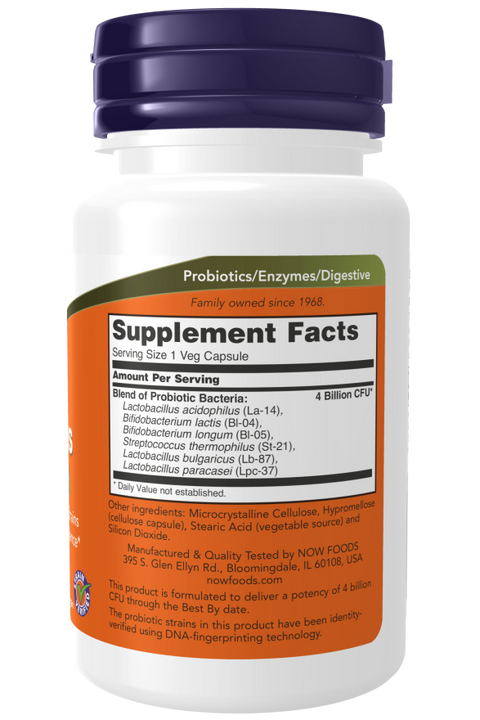Probióticos Acidophilus 4x6 NOW Foods – 60 cápsulas vegetais – imagem 2