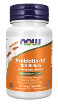 Probiótico 100 mil milhões Probiotic-10 100 Billion NOW Foods – 30 cápsulas vegetais
