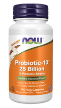 Probióticos em cápsulas Probiotic-10 25 Billion NOW Foods – 100 cápsulas vegetais