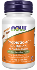 Probióticos Probiotic-10 25 Billion NOW Foods – 30 cápsulas vegetais