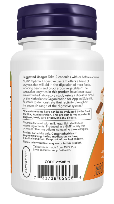 Enzimas digestivas Optimal Digestive System NOW Foods – 90 cápsulas vegetais – imagem 3