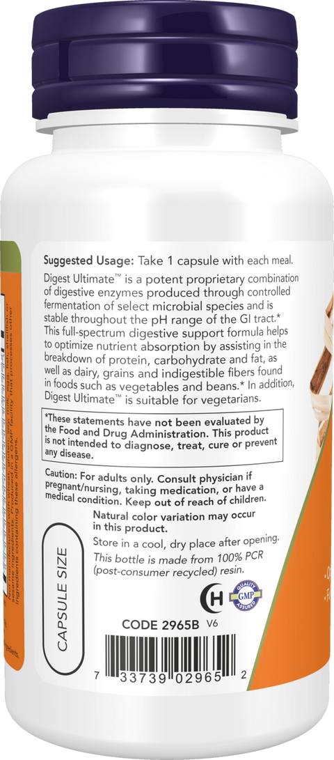 Enzimas digestivas Digest Ultimate NOW Foods – 60 cápsulas vegetais – imagem 3