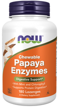 Enzimas de papaia Papaya Enzyme NOW Foods – 180 pastilhas mastigáveis