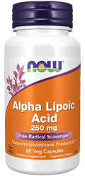 Ácido alfa-lipóico 250 mg NOW Foods – 60 cápsulas vegetais