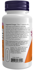 Ácido alfa-lipóico 250 mg NOW Foods – 60 cápsulas vegetais – imagem 3