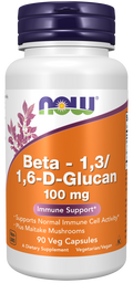 Beta-glucano com maitake NOW Foods – 90 cápsulas vegetais
