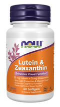 Luteína e zeaxantina 25 mg + 5 mg NOW Foods – 60 cápsulas moles