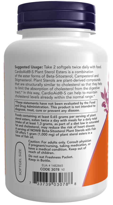 Beta-sitosterol esteróis vegetais NOW Foods – 90 cápsulas moles – imagem 3