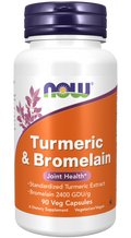 Curcuma e bromelina NOW Foods – 90 cápsulas vegetais