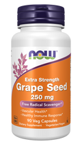 Extrato de semente de uva 250 mg Extra Strength NOW Foods – 90 cápsulas vegetais