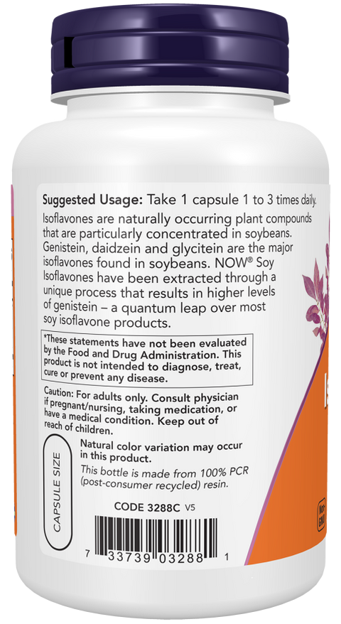 Isoflavonas de soja 150 mg NOW Foods – 120 cápsulas vegetais – imagem 3
