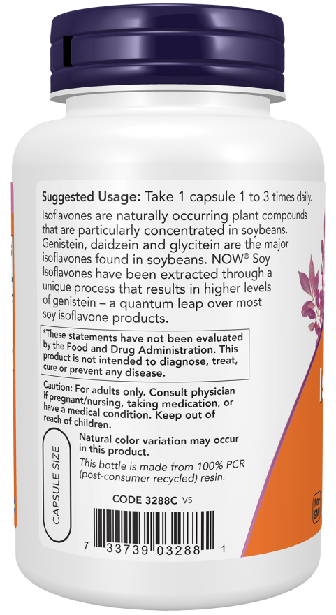 Isoflavonas de soja 150 mg NOW Foods – 120 cápsulas vegetais – imagem 3