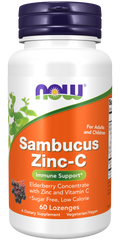 Sabugueiro com zinco e vitamina C Sambucus Zinc-C NOW Foods – 60 pastilhas