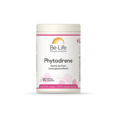 Phytodrene Be-Life, embalagem de 60 cápsulas com colina, desmódio, alcachofra e vitaminas