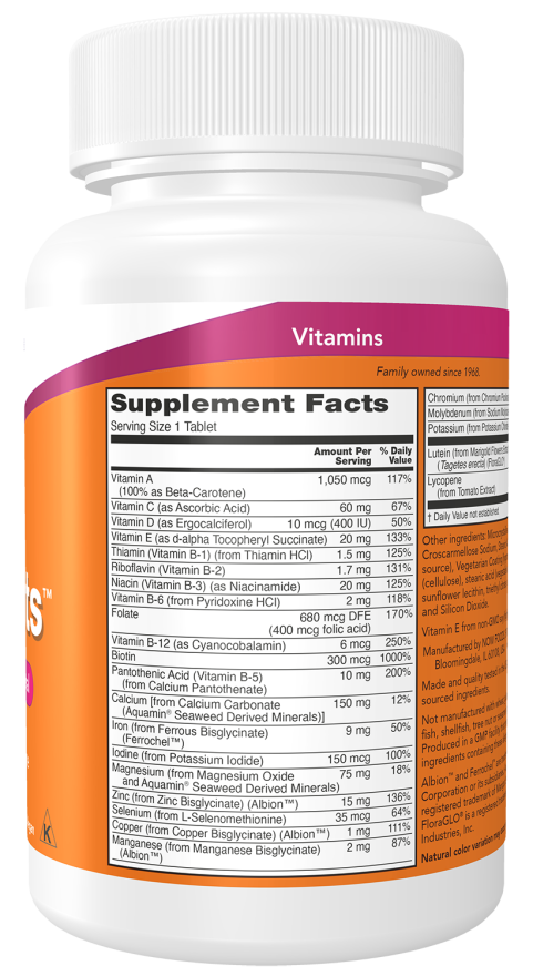 Multivitamínico Daily Vits NOW Foods – 100 comprimidos – imagem 4