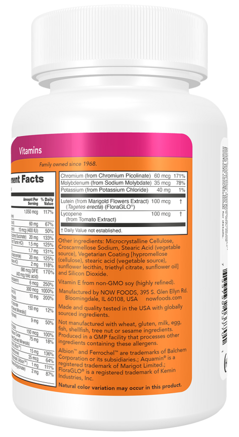 Multivitamínico Daily Vits NOW Foods – 100 comprimidos – imagem 3