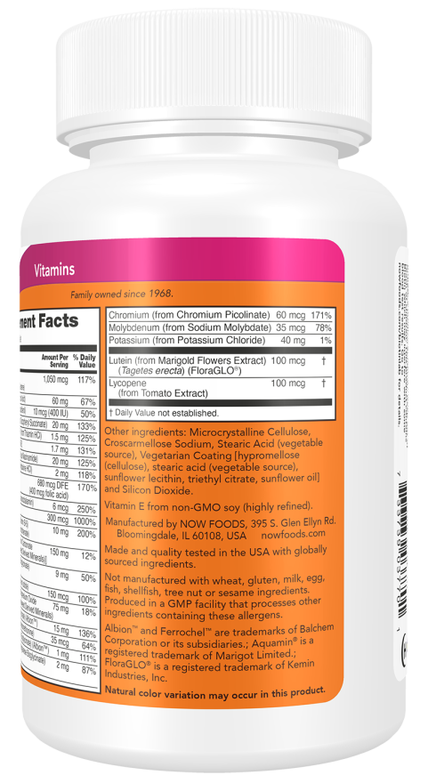 Multivitamínico Daily Vits NOW Foods – 100 comprimidos – imagem 3