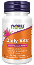 Multivitamínico vegano Daily Vits NOW Foods – 30 cápsulas vegetais