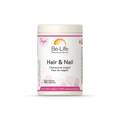 Hair & Nail Be-Life, embalagem de 90 cápsulas com zinco, selénio, biotina e L-cistina para cabelo e unhas