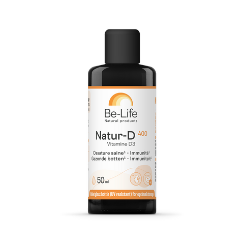 Natur D 400 Be-Life, frasco conta-gotas de 50 ml de vitamina D3 em gotas