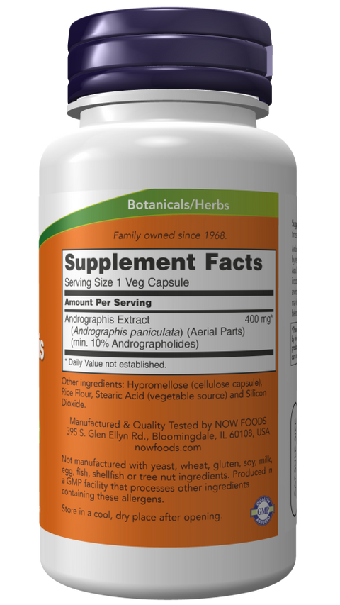 Extrato de andrographis 400 mg NOW Foods – 90 cápsulas vegetais – imagem 2