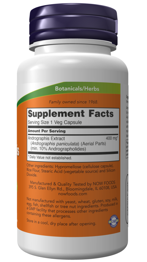 Extrato de andrographis 400 mg NOW Foods – 90 cápsulas vegetais – imagem 2
