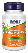 Ashwagandha 450 mg NOW Foods – 30 cápsulas vegetais