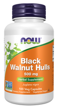 Nogueira negra (Black Walnut Hulls) 500 mg NOW Foods – 100 cápsulas vegetais