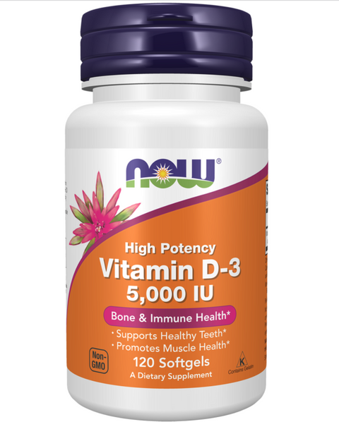 Vitamin D3 5000 IU 120 vcaps Now Foods