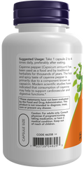 Pimenta caiena (Cayenne) 500 mg NOW Foods – 100 cápsulas vegetais – imagem 3