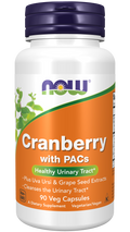 Cranberry com uva-ursina e grainha de uva NOW Foods – 90 cápsulas vegetais