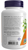 Canela em cápsulas (Cinnamon Bark) 600 mg NOW Foods – 120 cápsulas vegetais – imagem 3