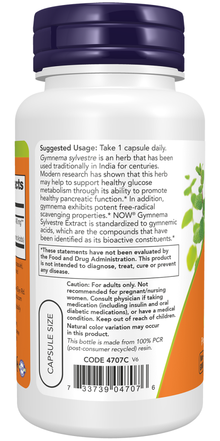 Gymnema sylvestre 400 mg NOW Foods – 90 cápsulas vegetais – imagem 3