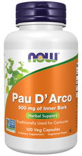 Pau d'arco 500 mg NOW Foods – 100 cápsulas vegetais