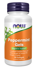 Óleo de hortelã-pimenta Peppermint Gels NOW Foods – 90 cápsulas moles