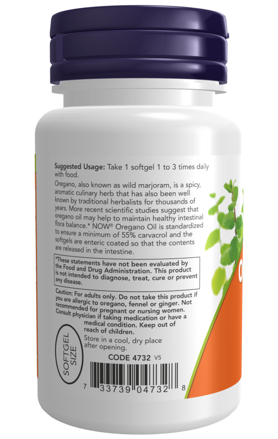 Óleo de orégão em cápsulas Oregano Oil NOW Foods – 90 cápsulas moles – imagem 3