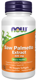Saw Palmetto Extract 320 mg NOW Foods – 90 cápsulas moles vegetais