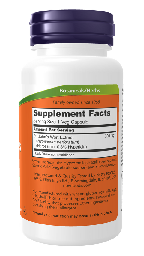 Erva de São João 300 mg NOW Foods – 100 cápsulas vegetais – imagem 2